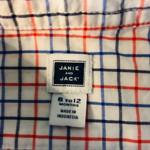 JANIE AND JACK - BOYS SZ 6-12MOS PLAID BUTTON DOWN - Picture 4 of 8